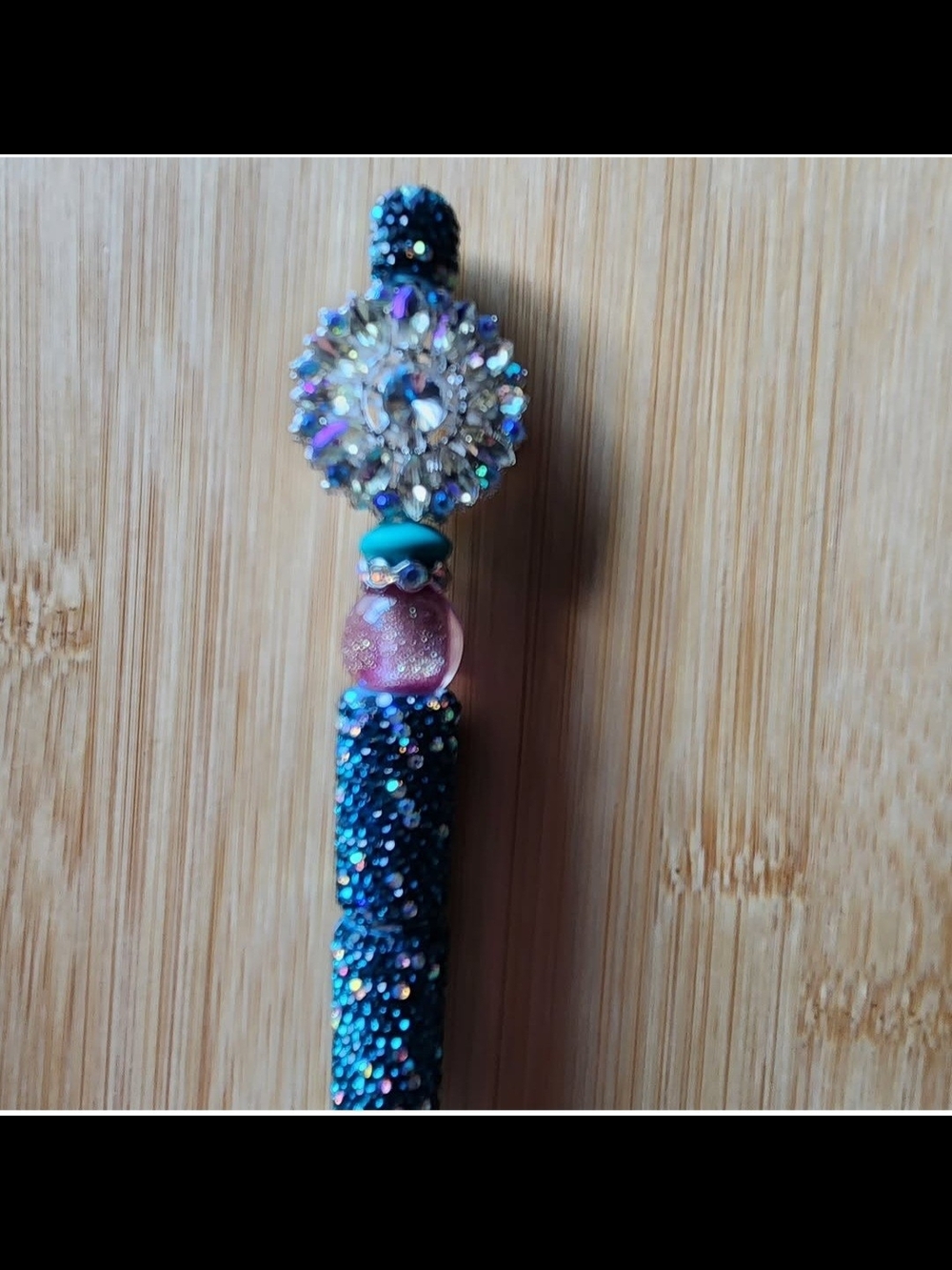 Sparkling Beaded Blue Crystal Pen
